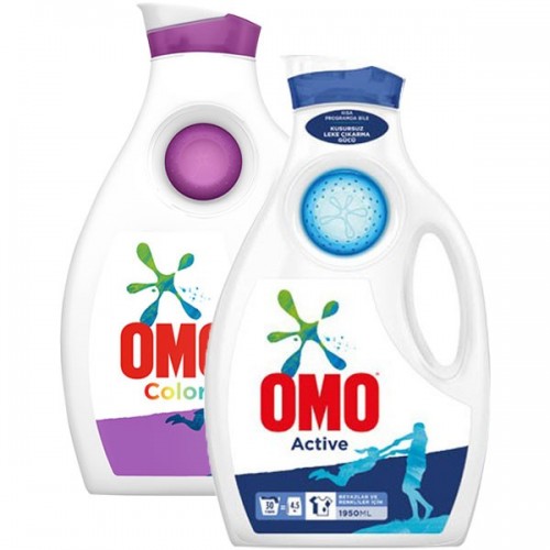 Omo Sıvı Deterjan Active 1950 ml + Color 1950 ml