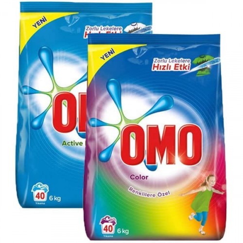 Omo Toz Deterjan Active Fresh 6 kg + Color 6 kg