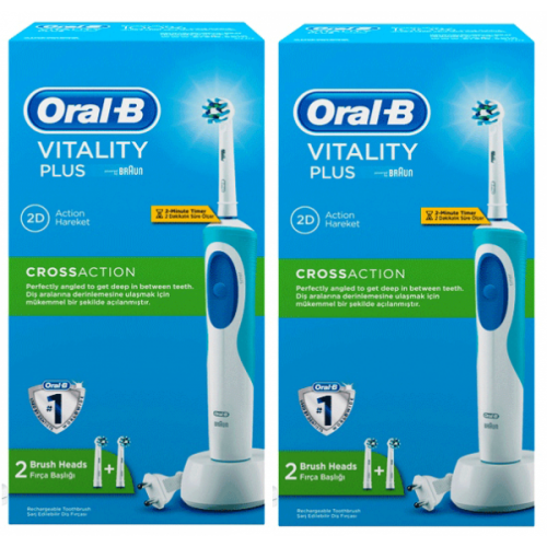 Oral-B D12 Cross Action Şarjlı Diş Fırçası 2 Yedek Başlık x 2 Adet