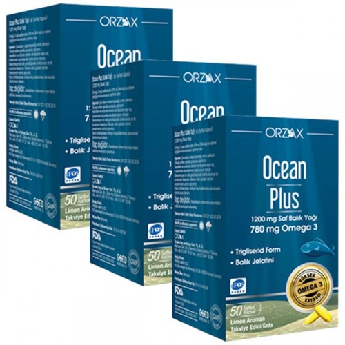 Ocean Plus 1200 mg Saf Balık Yağı 50 Kapsül x 3 Adet