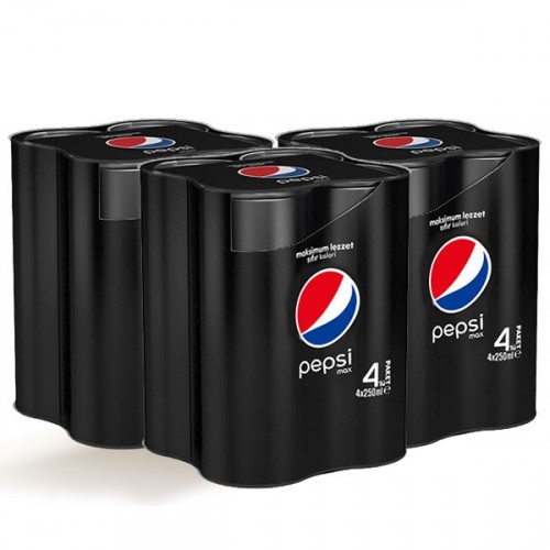 Pepsi Max Cola Kutu 4x250 ml x 3 Adet