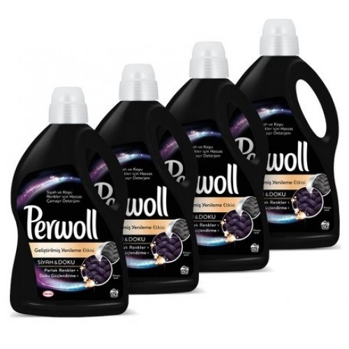 Perwoll Hassas Çamaşırlar Siyahlar İçin Sıvı Deterjan 3 lt x 4 Adet