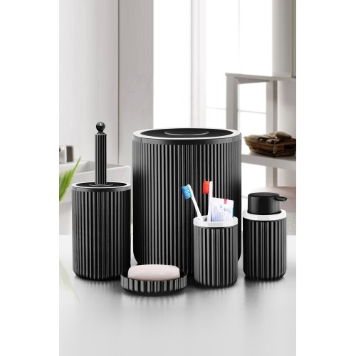 Queen's Kitchen 5 Parça Lüx Banyo Seti-Siyah