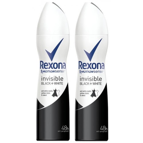 Rexona Deodorant Sprey Invisible Black + White 150 ml x 2 Adet