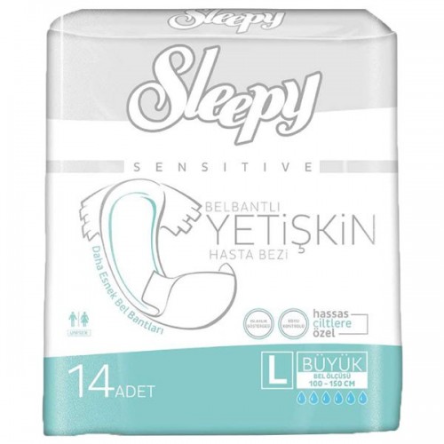 Sleepy Belbantlı Yetişkin Hasta Bezi Large 14 lü