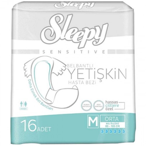 Sleepy Belbantlı Yetişkin Hasta Bezi Medium 16 lı