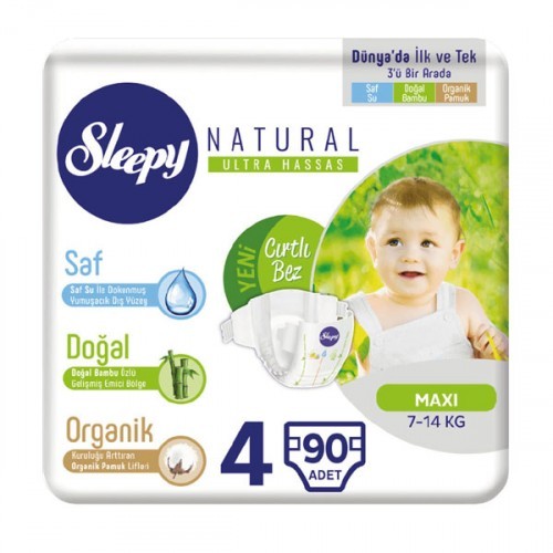 Sleepy Natural Bebek Bezi Maxi 4 No 30 lu x 3 Adet