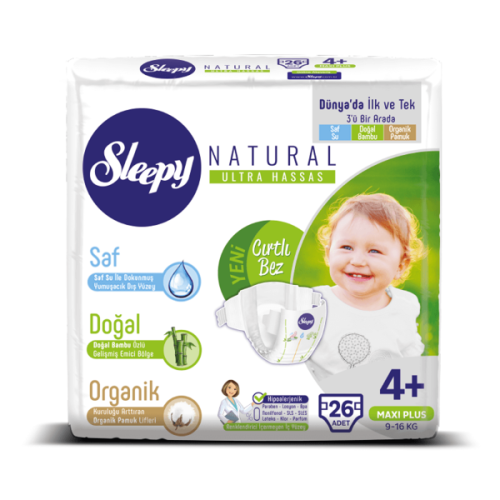 Sleepy Natural Bebek Bezi Maxi Plus 4+ No 26 lı