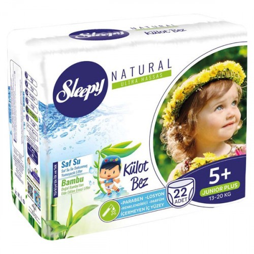 Sleepy Natural Külot Bez Junior Plus 5+ No 22 li