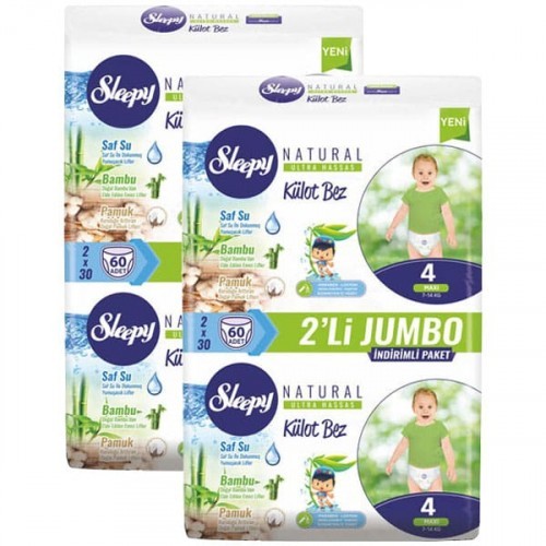 Sleepy Natural Külot Bez Maxi 4 No 60 lı x 2 Adet