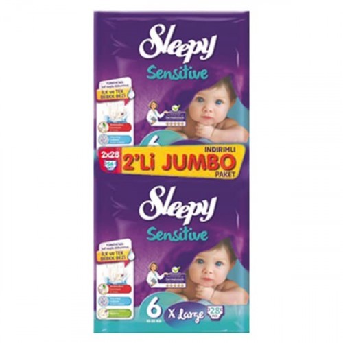 Sleepy Sensitive Bebek Bezi Jumbo Paket Extra Large 6 Beden 56 lı
