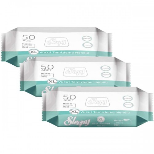 Sleepy Vücut Temizleme Mendili 50 li x 3 Adet