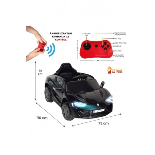 Uj Toys Jagor Akülü Araba 12V Siyah