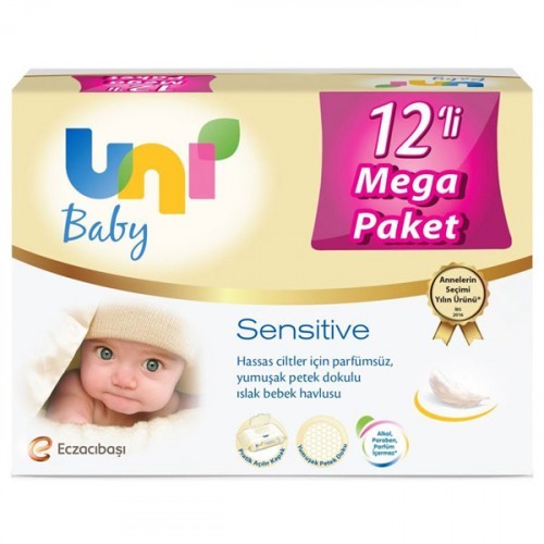 Uni Baby Sensitive Islak Bebek Havlusu 12 li Fırsat Paketi(672 Yaprak)