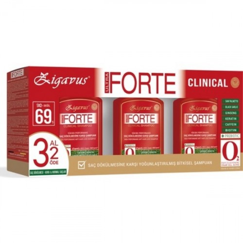 Zigavus Forte Ultra Clinical Kuru ve Normal Saçlar 300 ml 3 Al 2 Öde