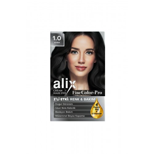 Alix Kit Saç Boyası 1.0 Siyah 50 ml