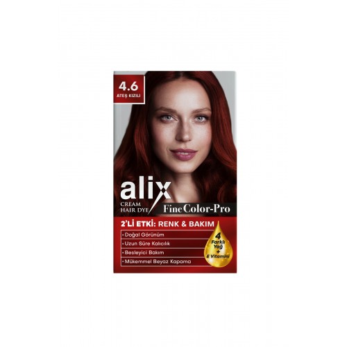 Alix Kit Saç Boyası 4.6 Ateş Kızılı 50 ml