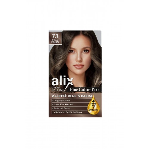 Alix Kit Saç Boyası 7.1 Küllü Kumral 50 ml