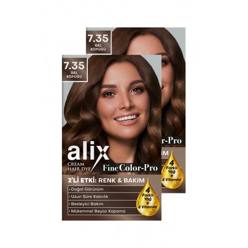 Alix Kit Saç Boyası 7.35 Bal Köpüğü 50 ml x 2 Adet