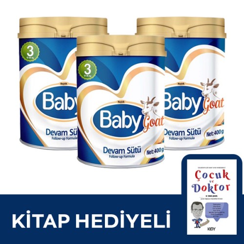 Baby Goat 3 Keçi Sütü Bazlı Devam Sütü 400 gr 3 lü ( Kitap Hediyeli )