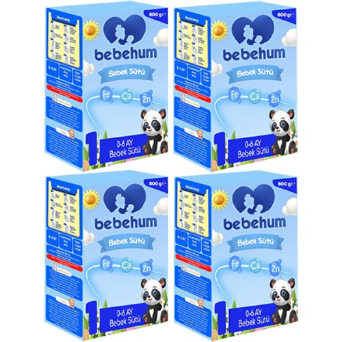Bebehum 1 No Bebek Sütü 0-6 Ay 800 gr x 4 Adet