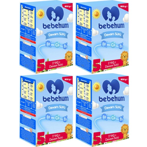 Bebehum 5 No Devam Sütü 2 Yaş+ 800 gr x 4 Adet
