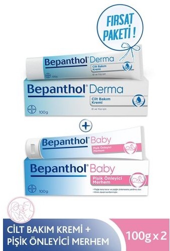 Bepanthol Baby Pişik Önleyici Merhem 100 gr + Cilt Bakım Kremi 100 gr
