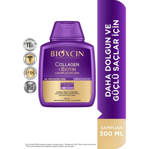 Bioxcin Collagen & Biotin Ekstra Hacim Dolgunlaştırıcı Şampuan 300 ml