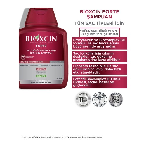 Bioxcin Forte Tüm Saç Tipleri İçin Şampuan 300 ml (3 Al 2 Öde)
