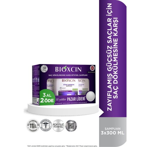 Bioxcin Siyah Sarımsak Şampuanı 3 Al 2 Öde (3 x 300 ml)