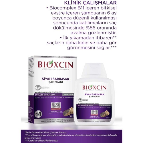 Bioxcin Siyah Sarımsak Şampuanı 3 Al 2 Öde (3 x 300 ml)