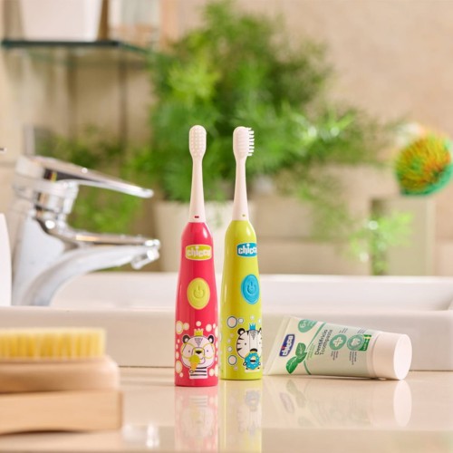 Chicco Çocuklar İçin Pilli Diş Fırçası Kaplan (Yeşil)