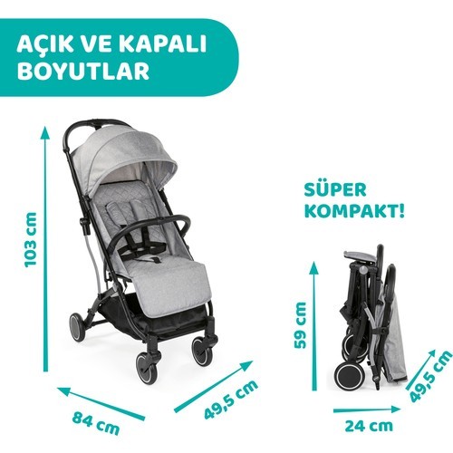 Chicco Trolleyme Bebek Arabası - Light Gri Chicco Trolleyme Bebek Arabası - Light Gri