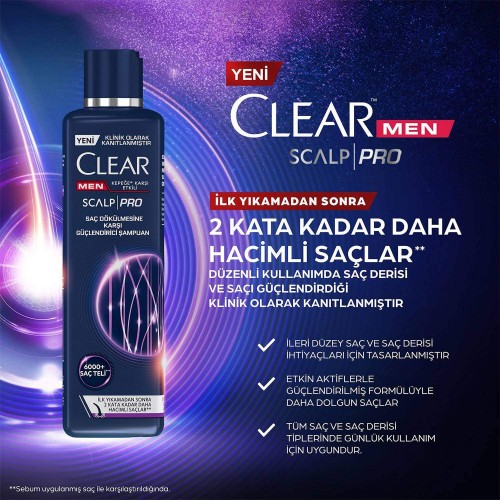 Clear Men Scalp Pro Saç Güçlendirici Şampuan 300 ml x 2 Adet