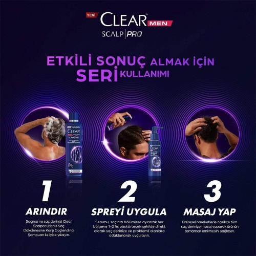 Clear Men Scalp Pro Saç Güçlendirici Şampuan 300 ml x 2 Adet