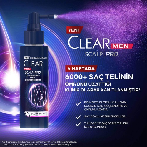 Clear Men Scalp Pro Dökülme Karşıtı Güçlendirici Serum 70 ml x 2 Adet