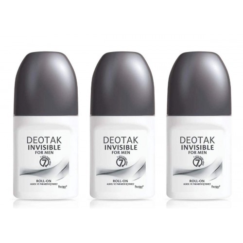 Deotak Invisible For Men Roll-On Deodorant 35 ml x 3 Adet