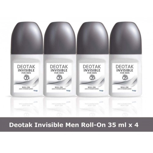 Deotak Invisible For Men Roll-On Deodorant 35 ml x 4 Adet