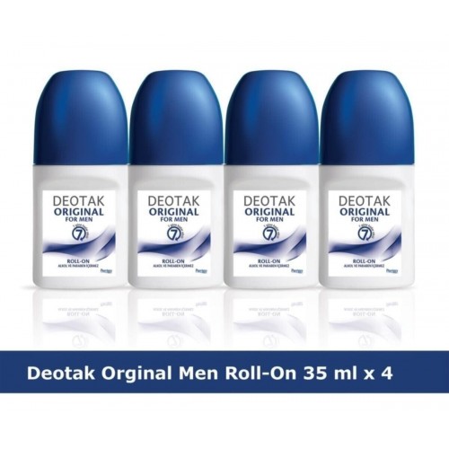 Deotak Original For Men Roll-On Deodorant 35 ml x 4 Adet