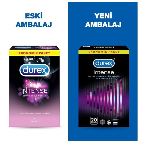 Durex Intense Uyarıcı Prezervatif 20 li x 2 Adet (40 lı Avantaj)