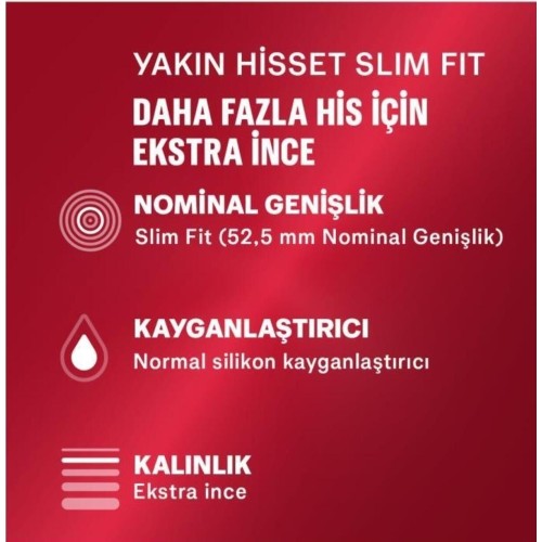 Durex Yakın Hisset Slim Fit Kondom 16 lı x 2 Adet