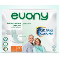 Evony Belbantlı Yetişkin Hasta Bezi Large 30 lu
