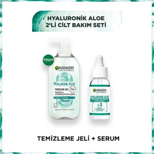 Garnier Hyaluronik Aloe Cilt Bakım Seti (Temizleme Jeli + Serum)