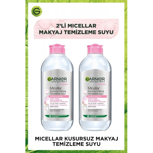 Garnier Micellar Kusursuz Makyaj Temizleme Suyu 400 ml x 2 Adet