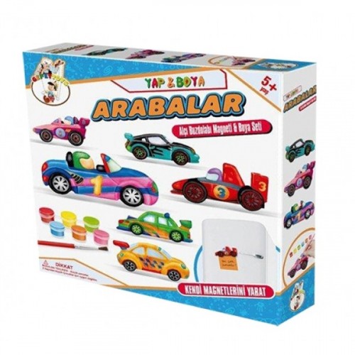 Gepet Toys Alçı Buzdolabı Magneti ve Boya Seti - Arabalar