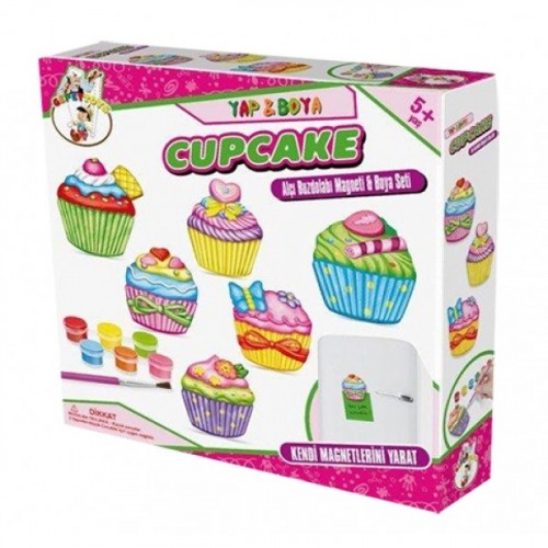 Gepet Toys Alçı Buzdolabı Magneti ve Boya Seti-Cupcake