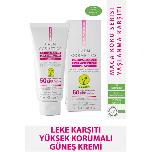 Haem Cosmetics Leke Karşıtı Yüksek Korumalı Güneş Kremi 50 ml