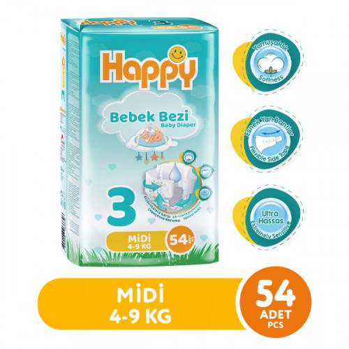 Happy Bebek Bezi Midi 3 No 54 lü