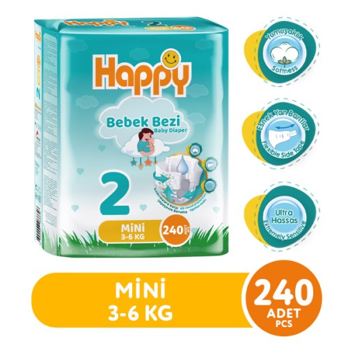 Happy Bebek Bezi Mini 2 No 60 lı x 4 Adet