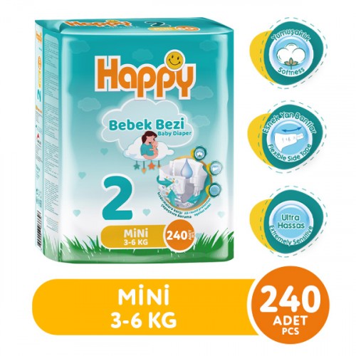 Happy Bebek Bezi Mini 2 No 60 lı x 4 Adet